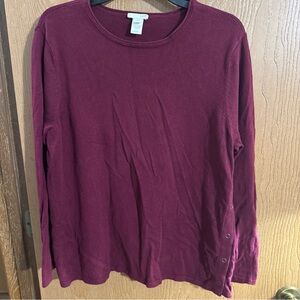 J. Jill Women's Snap Button Side Classic Knit Sweater Size Large